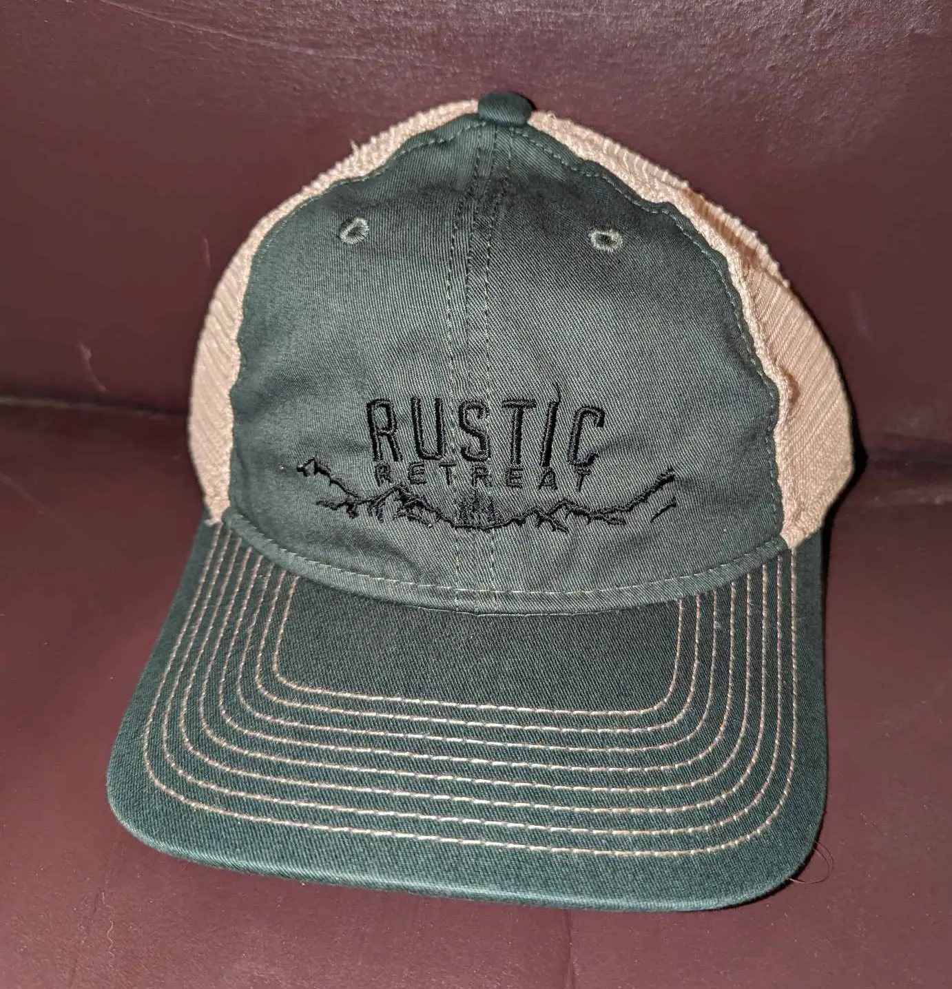 Rustic Retreat Green and Tan Hat